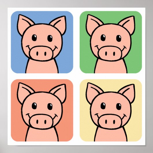 Piggieの豚のようなブタを笑わせる漫画の切り貼り芸術! ポスター (正面)