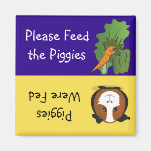 Piggiesを食べ物を与えて下さい マグネット