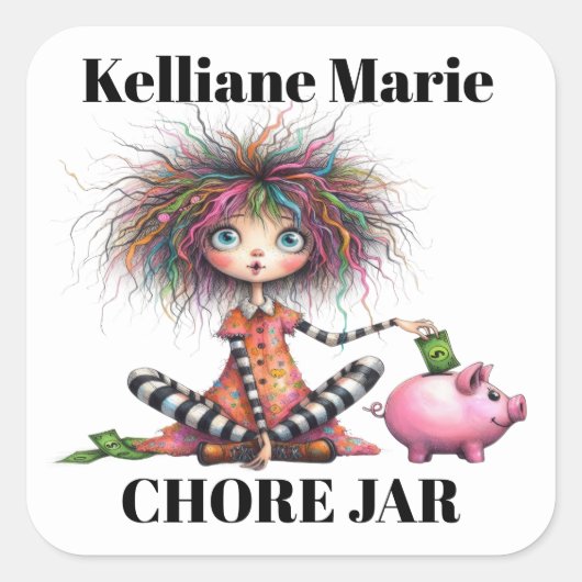 Piggy Bank スクエアシール (正面)