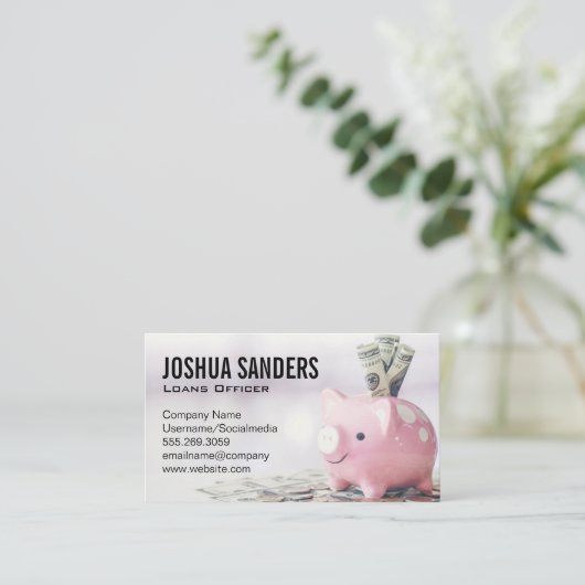 Piggy Bank | ドル | 財務 名刺 (スタンド正面)