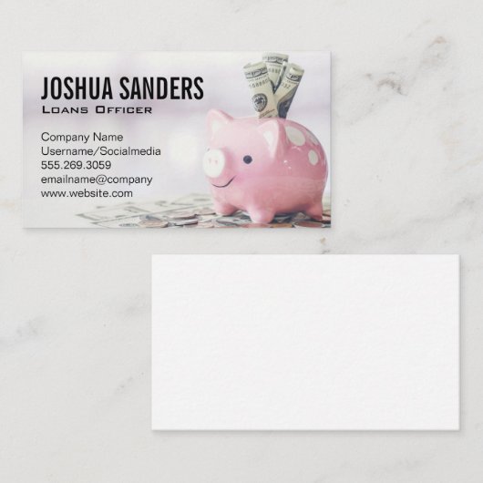 Piggy Bank | ドル | 財務 名刺 (正面/裏面)