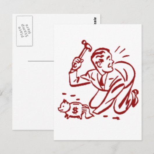 piggy bank ポストカード (正面/裏面)