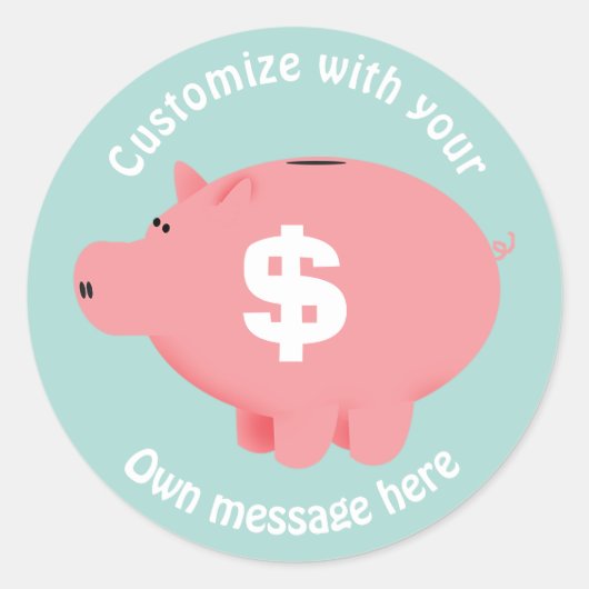 Piggy Bank ラウンドシール (正面)