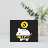 Piggy Bank Bitcoin Coin Cryptocurrency Crypto BTC ポストカード (スタンド正面)