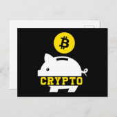 Piggy Bank Bitcoin Coin Cryptocurrency Crypto BTC ポストカード (正面/裏面)