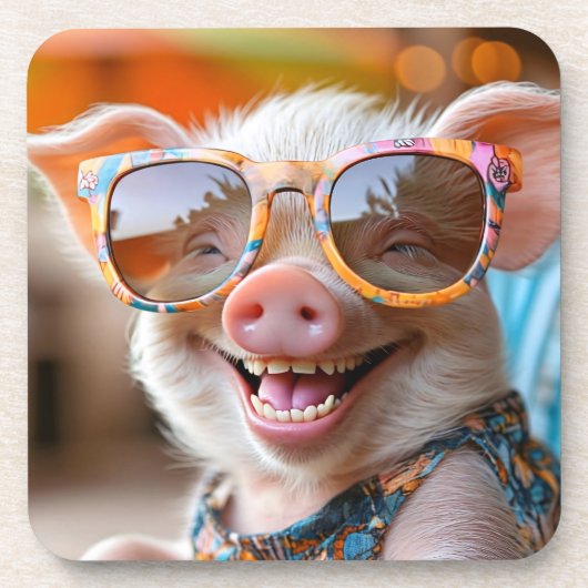 Piggy beach time コースター (正面)