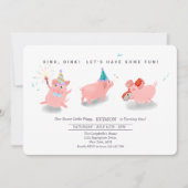 Piggy Birthday Invitation, Farm This Little Piggy  招待状 (正面)
