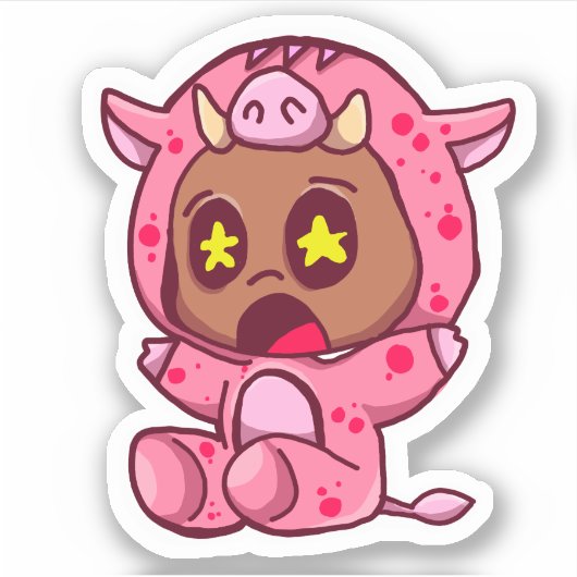 Piggy Dress-up sticker  シール (正面)