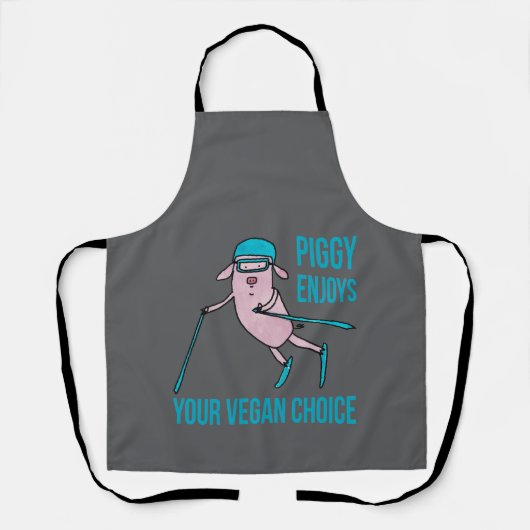 Piggy Enjoys Your Vegan Choice エプロン (正面)