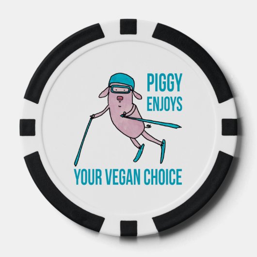 Piggy Enjoys Your Vegan Choice - ポーカーチップ (正面)