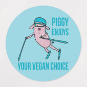 Piggy Enjoys Your Vegan Choice - ラベル (デザイン1)