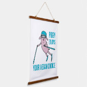 Piggy Enjoys Your Vegan Choice - 吊り下げ型タペストリー (傾斜あり)