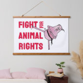 Piggy fights for Animal Rights 吊り下げ型タペストリー (寝室)