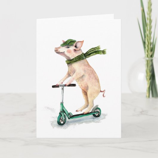 Piggy on a scooter シーズンカード (正面)
