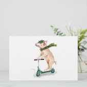 Piggy on a scooter 便箋 (スタンド正面)