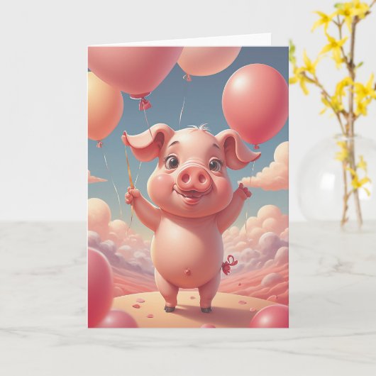 Piggy Sees the Future カード (黄色い花)