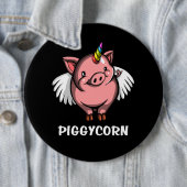 Piggycornのブタのユニコーンの魔法の家畜 缶バッジ (インサイチュ)