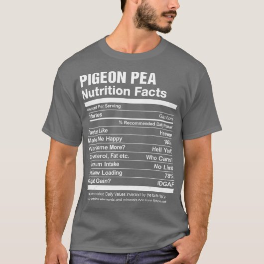 Pigon Pea Nutrition Facts おもしろいグラフィック Tシャツ (正面)