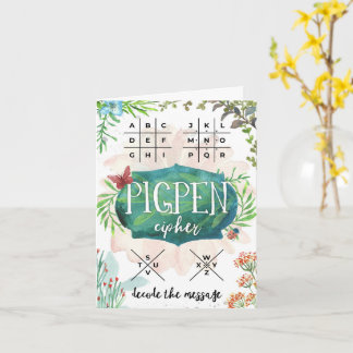 Pigpen暗号でメッセージをデコードする カード