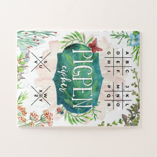 Pigpen暗号でメッセージをデコードする ジグソーパズル (横)