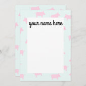 Pigsノパーソナライズされたートカード サンキューカード (正面/裏面)