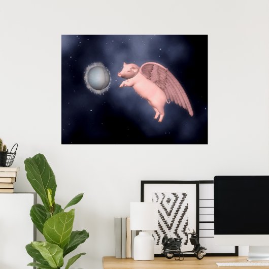 pigs fly ポスター (ホームオフィス)