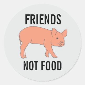 PIGS FRIENDS NOT FOOD STICKERS ラウンドシール