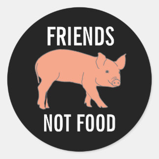 PIGS FRIENDS NOT FOOD STICKERS ラウンドシール