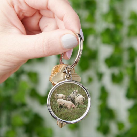 Pigs in a field Keychain キーホルダー (手)