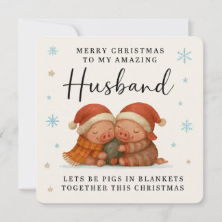 Pigs in Blankets Christmas Card for Husband シーズンカード