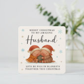 Pigs in Blankets Christmas Card for Husband シーズンカード (スタンド正面)