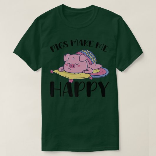 Pigs Make Me Happy Premium 5010 Tシャツ (デザイン正面)