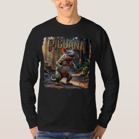 Piguana 写真 – ブタ イグアナ スケアリー アニマル tシャツ (正面)