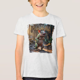 Piguana Photographic – Pig Iguana Scary Animal トライブレンドＴシャツ
