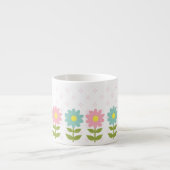 Piinkおよび青い春の花 エスプレッソカップ (正面)