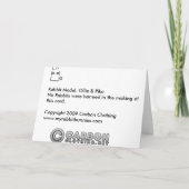 Pika & Ollie Tinselクリスマス – ラビットバニークリスマス シーズンカード (裏面)