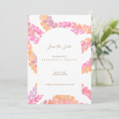 Pikake結婚式の日付を保存 招待状 (スタンド正面)