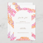 Pikake結婚式の日付を保存 招待状 (正面/裏面)