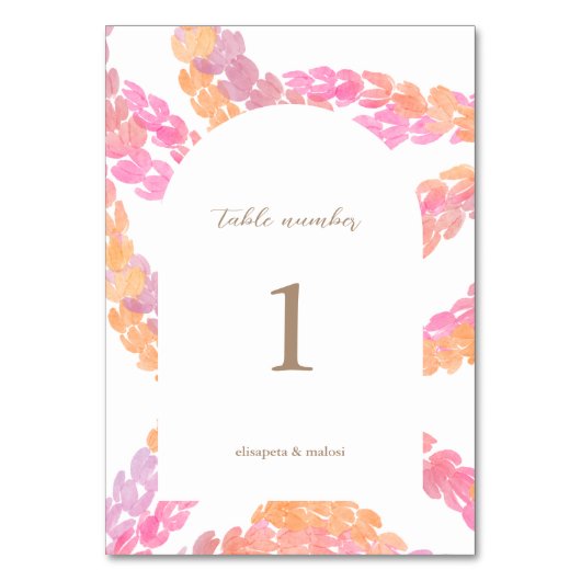 Pikake Wedding テーブルナンバー (正面)