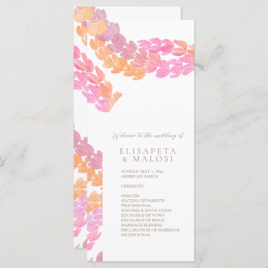 Pikake Wedding メニュー (正面/裏面)