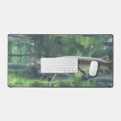 Pike Fish Waterの澄ん写真 デスクマット (キーボード&マウス)