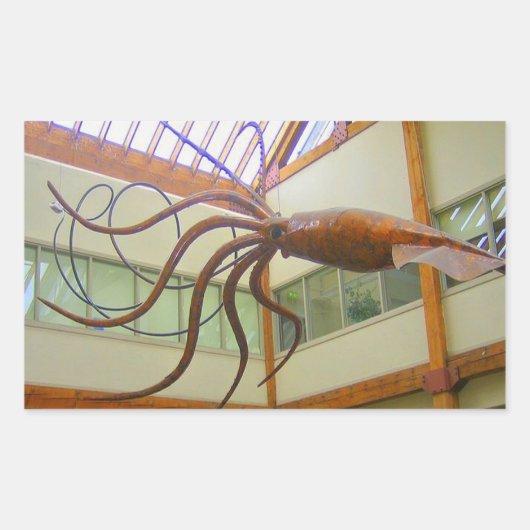 Pike Place Public Market Giant Squid Seattle, WA 長方形シール (正面)