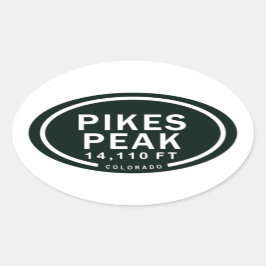 Pikes Peak 14,110 FT Colorado Rocky Mountain 楕円形シール