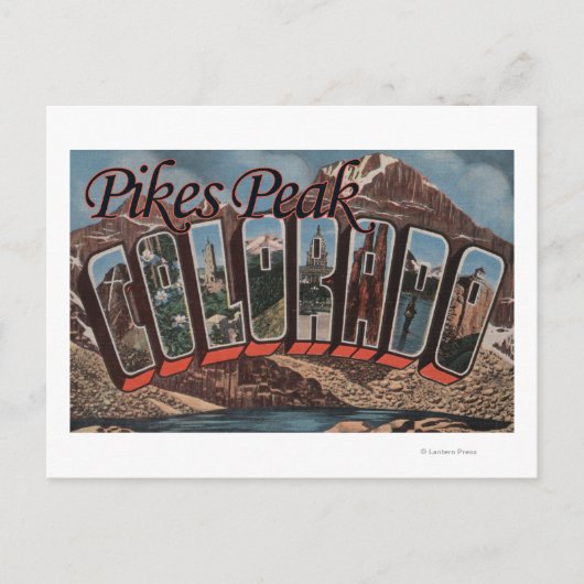 Pikes Peak, Colorado - Large Letter Scenes ポストカード (正面)