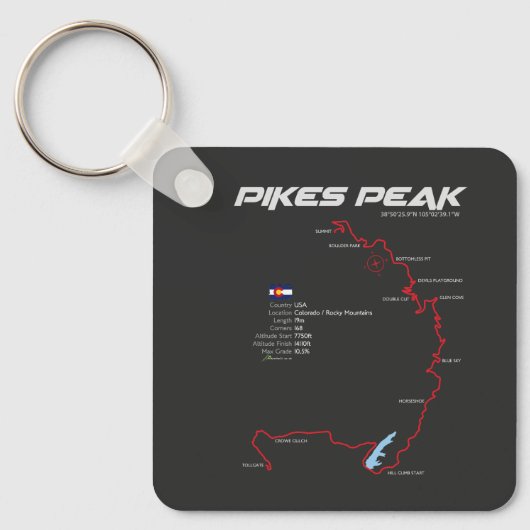 Pikes Peak Colorado USA Route 01 キーホルダー (正面)