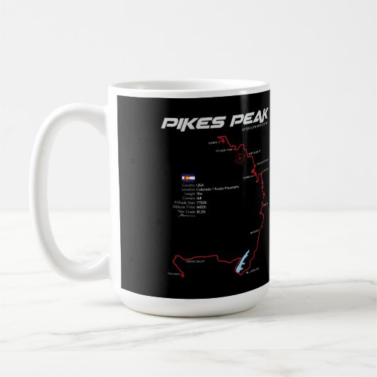 Pikes Peak Colorado USA Route 01 コーヒーマグカップ (左)