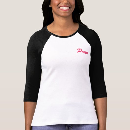 Pilaki Ponoの女性3/4の袖のRaglan (合う) Tシャツ (正面)