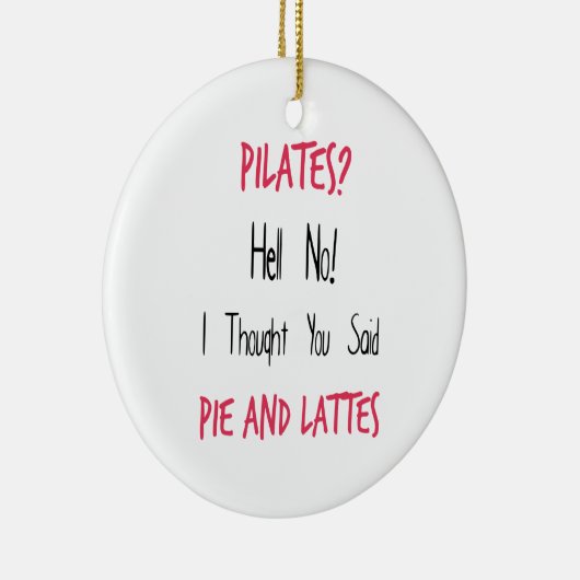Pilatesのおもしろいな引用文、黒およびピンク セラミックオーナメント (右)