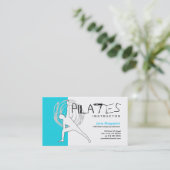 Pilatesのインストラクターの名刺の青 名刺 (スタンド正面)