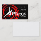 Pilatesのスタジオの名刺の黒の赤 名刺 (正面/裏面)